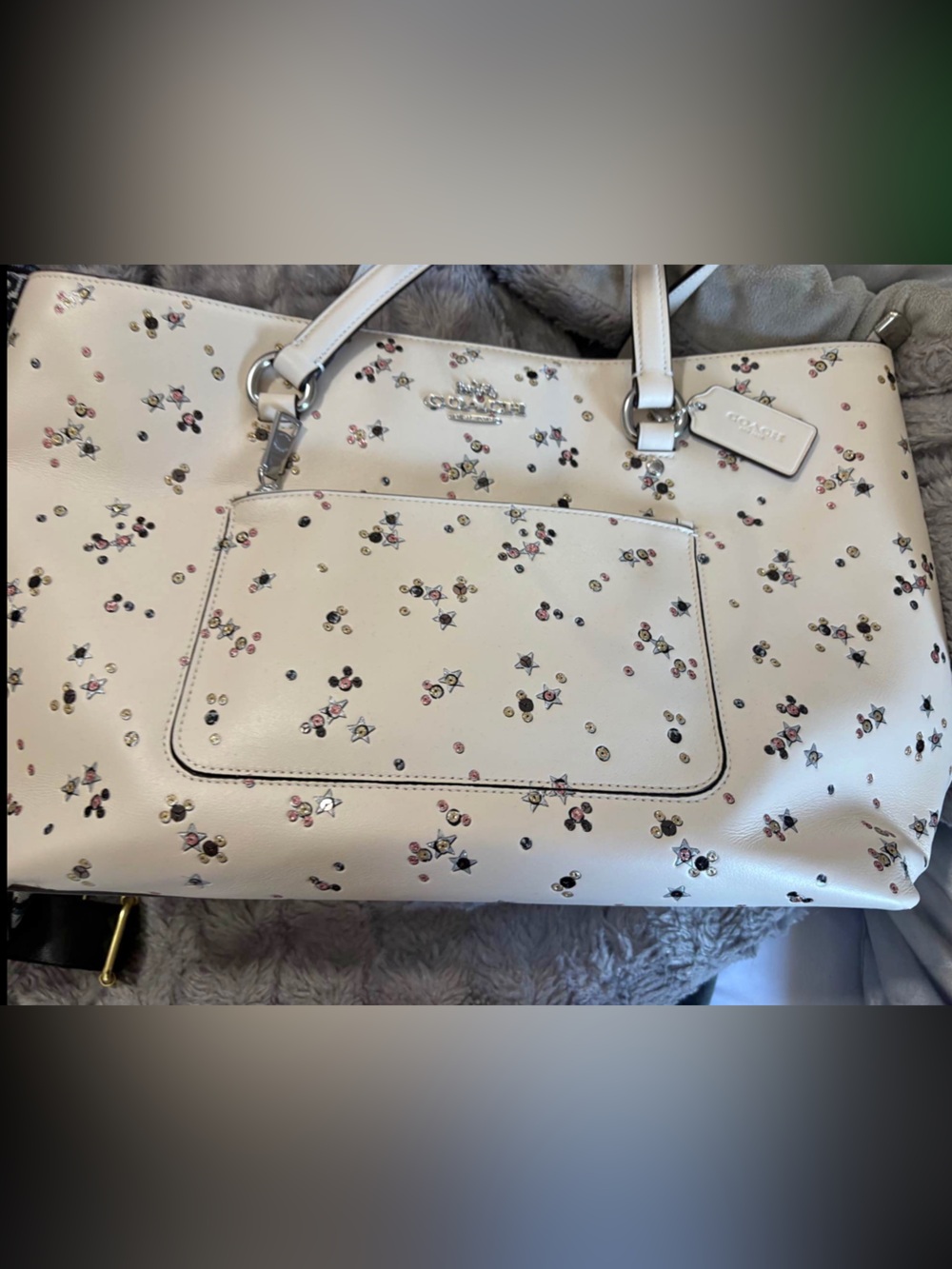 Coach Mollie Tote in Cream with Floral Star Print - Picture 2 of 4